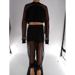 Dance Two Piece Costume Unbranded EL681C Small Child Black Jazz Hip Hop Mesh
